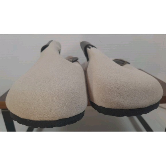 New Plmokn Boston Clogs Beige Genuine Suede Anti-Slip Womens Size 9.5 To 10.5 - Picture 6 of 10